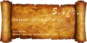 Seiner Árpád névjegykártya